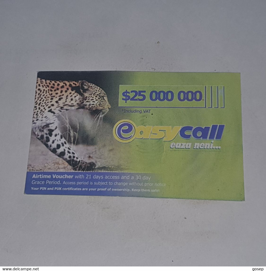 Zimbabwe-(zw-eas-ref-0001/6)-easy Call-(7)-(25.000.000)-(1063-2886-4881-6521)-used Card+1card Free - Simbabwe