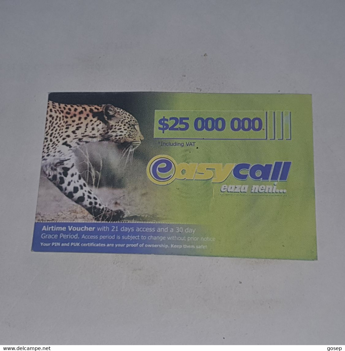 Zimbabwe-(zw-eas-ref-0001/6)-easy Call-(7)-(25.000.000)-(1063-2886-4881-6521)-used Card+1card Free - Zimbabwe