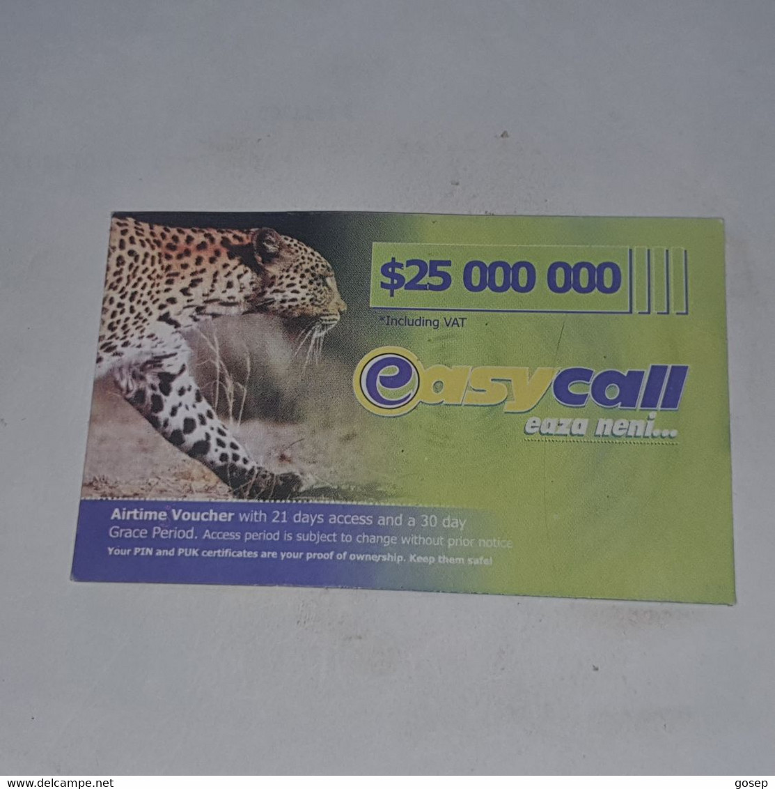 Zimbabwe-(zw-eas-ref-0001/7)-easy Call-(8)-(25.000.000)-(1062-3003-8089-6658)-used Card+1card Free - Simbabwe