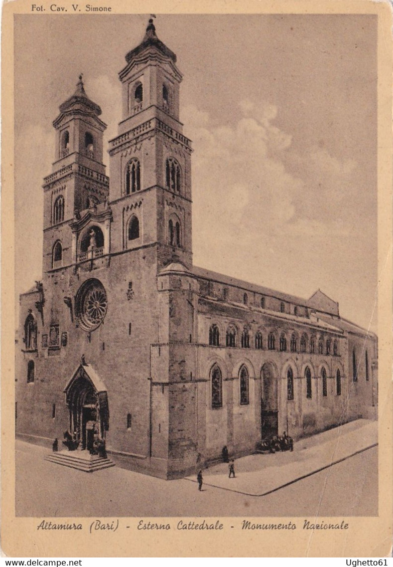 Altamura - Bari - Esterno Cattedrale - Monumento Nazionale - Foto Cav. V. Simone Viaggiata 1940 - Altamura