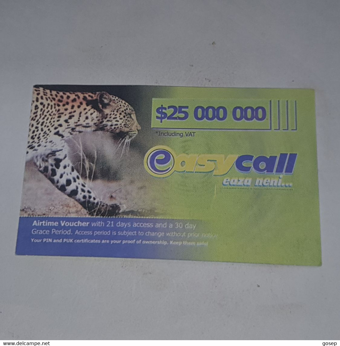 Zimbabwe-(zw-eas-ref-0001/8)-easy Call-(9)-(25.000.000)-(1063-1523-9193-8447)-used Card+1card Free - Zimbabwe