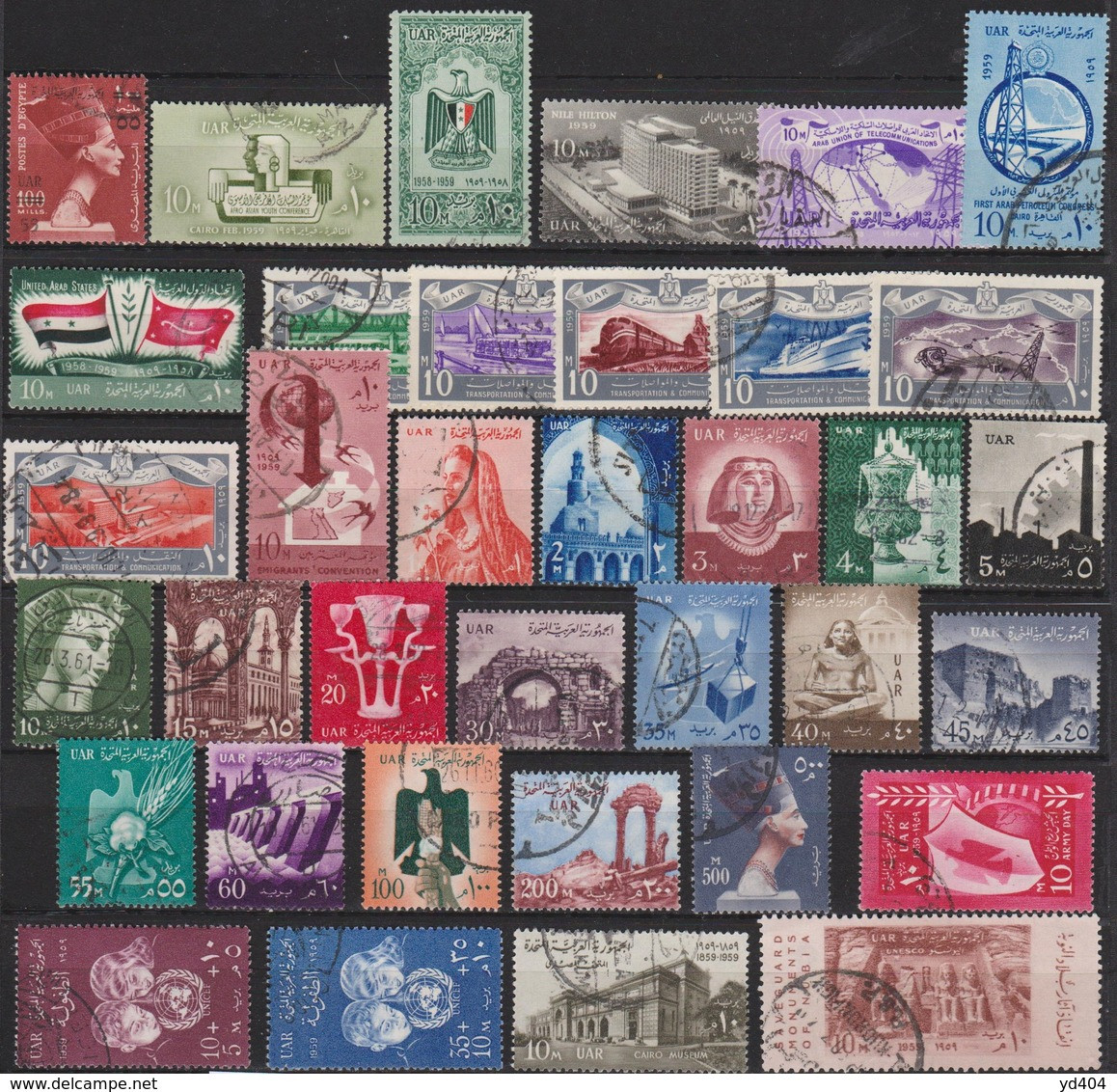 EG106 – EGYPTE – EGYPT – 1959  YEAR SET – Y&T # 442-470 USED - Gebruikt