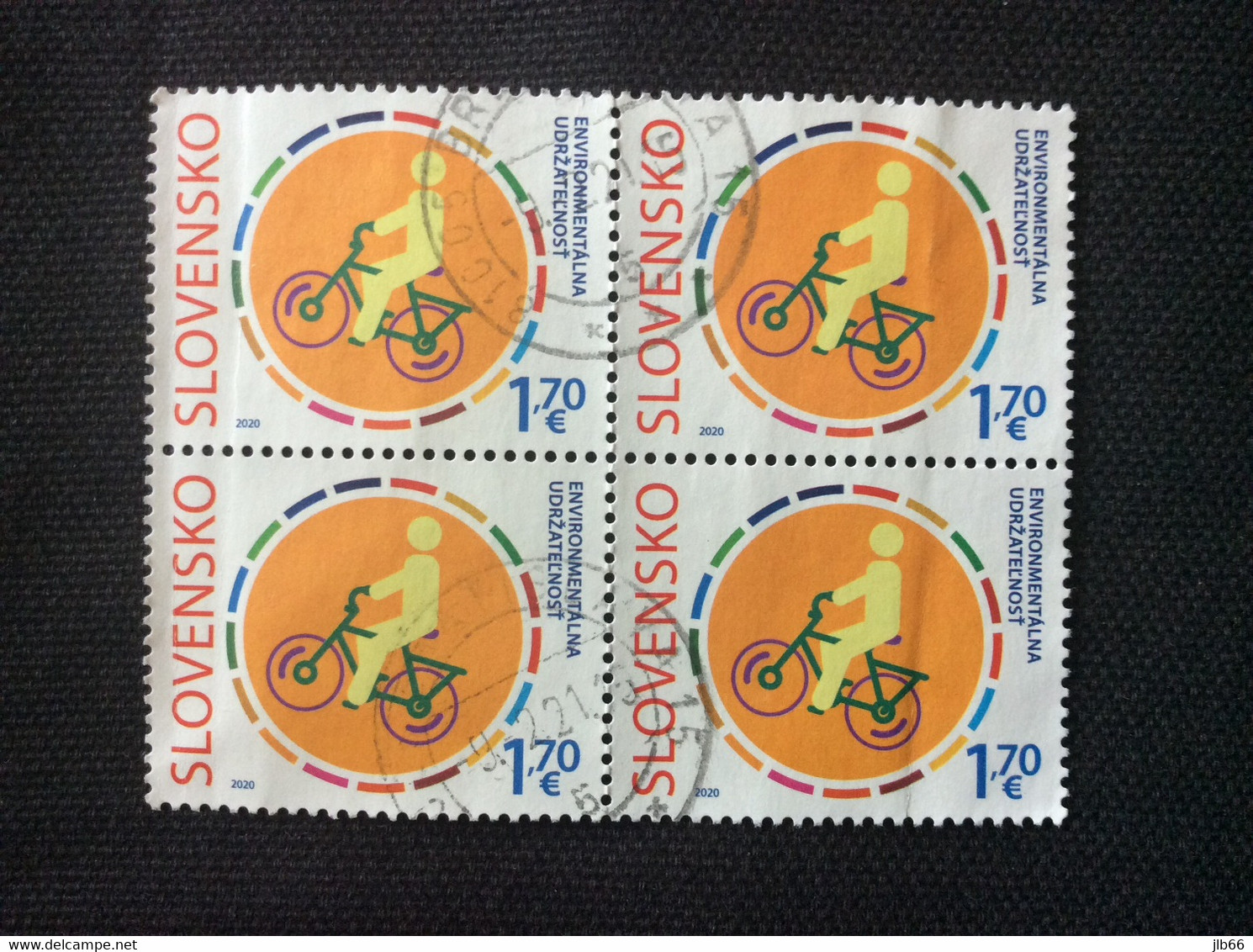 SK 2020 YT 792 Bloc De 4 Oblitéré Used Act Now Protection Environnement Cyclisme émission Avec Saint Marin - Used Stamps