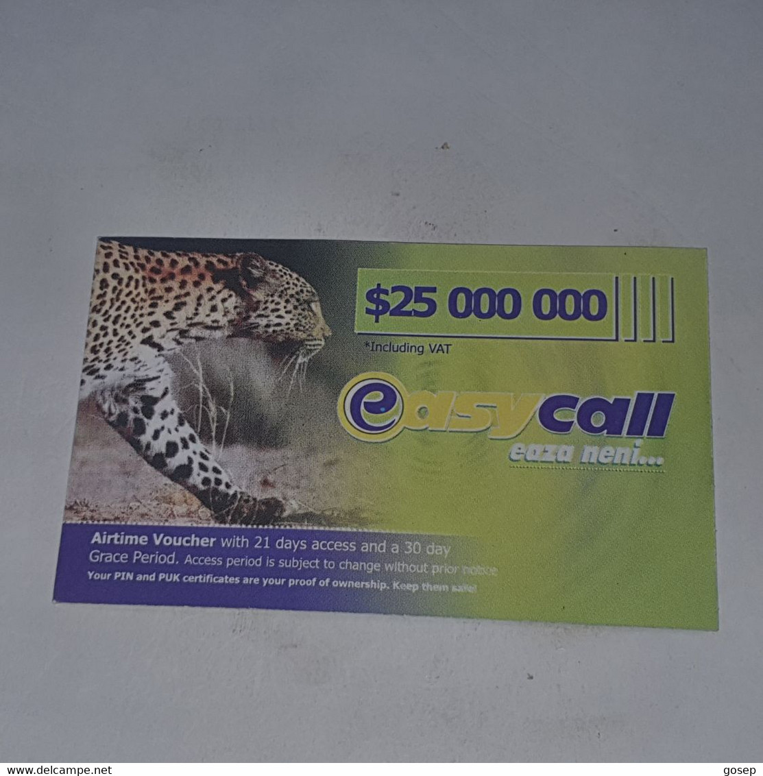 Zimbabwe-(zw-eas-ref-0001/12)-easy Call-(13)-(25.000.000)-(1064-8076-9489-7389)-used Card+1card Free - Simbabwe