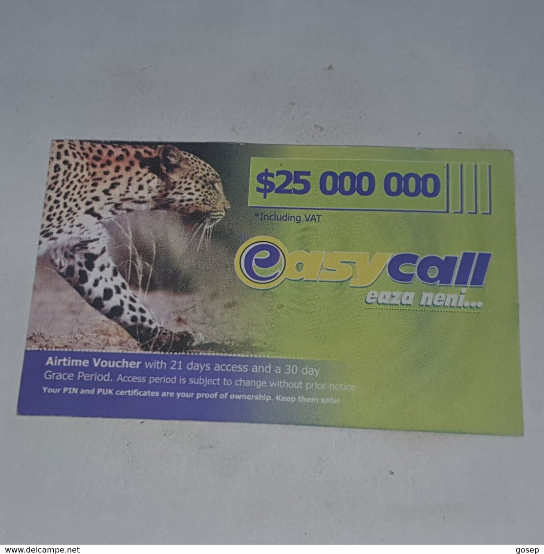 Zimbabwe-(zw-eas-ref-0001/15)-easy Call-(16)-(25.000.000)-(1062-6095-0288-6080)-used Card+1card Free - Simbabwe