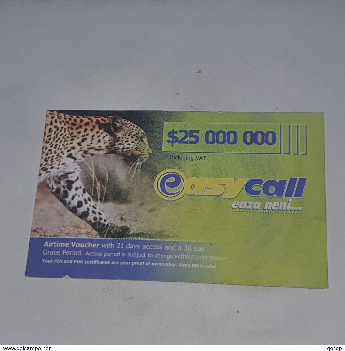 Zimbabwe-(zw-eas-ref-0001/16)-easy Call-(17)-(25.000.000)-(1060-7754-2431-7173)-used Card+1card Free - Zimbabwe