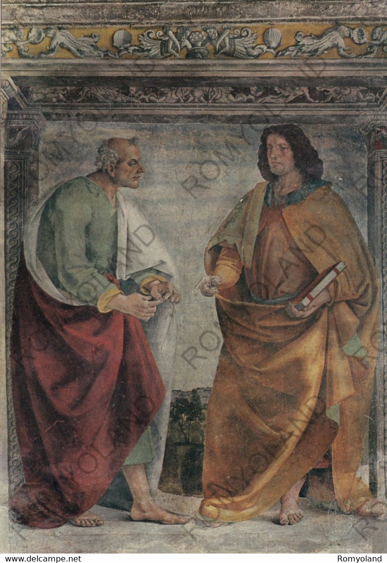 CARTOLINA  LORETO,MARCHE,L.SIGNORELLI (1491-1496)SAGRESTIA DI S.GIOVANNI-DUE APOSTOLI,STORIE,CULTURA,NON VIAGGIATA - Ancona