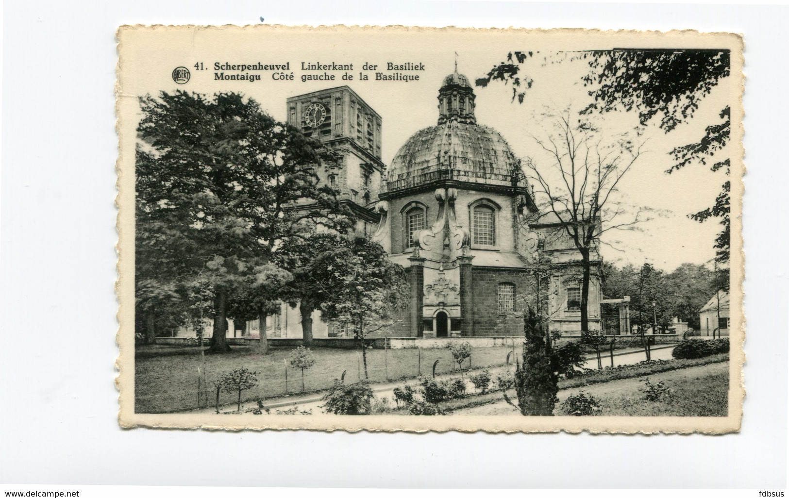 1960 Montaigu Linkerkant Van De Basiliek - Kaart Naar Merksem - Uitg. Grote Bazar Nels Nr 41 - Zie Stempels - Scherpenheuvel-Zichem
