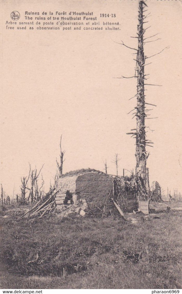Ruines De La Forêt D' Houthulst 1914-18 Abris Servant De Poste D'observation Et Abri Betonné - Houthulst