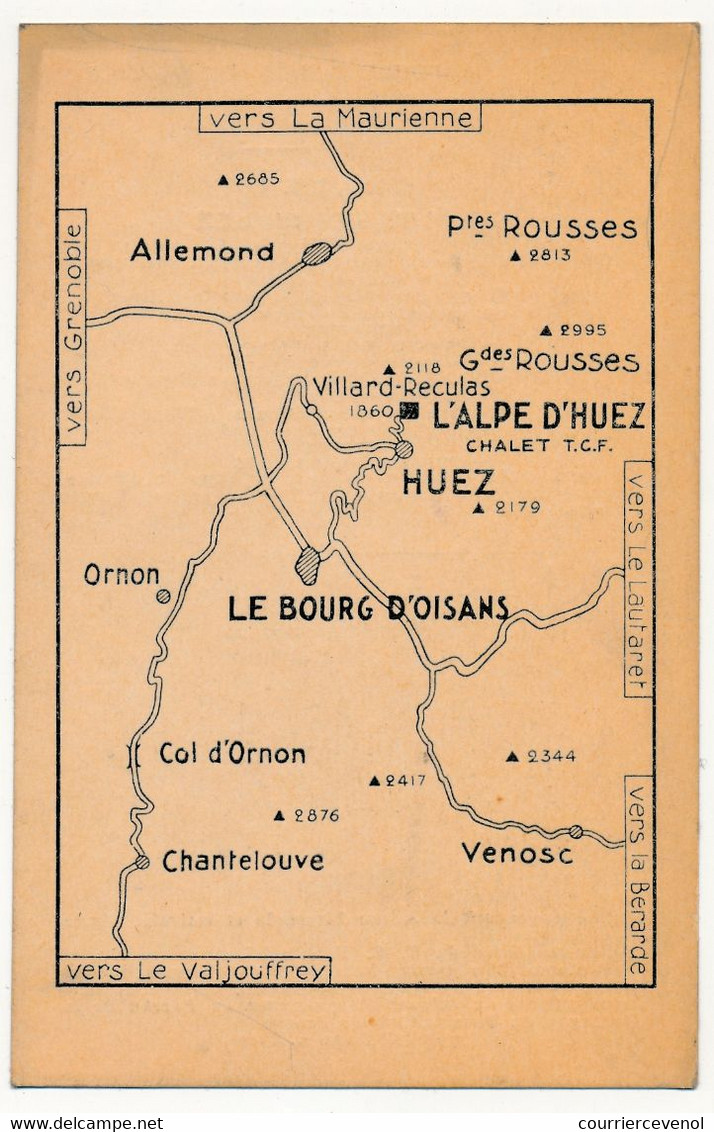 Fiche Descriptive - HUEZ EN OISANS (Isère)  - Touring Club De France - Chalet Hôtel De L'Alpe D'Huez - Geografia