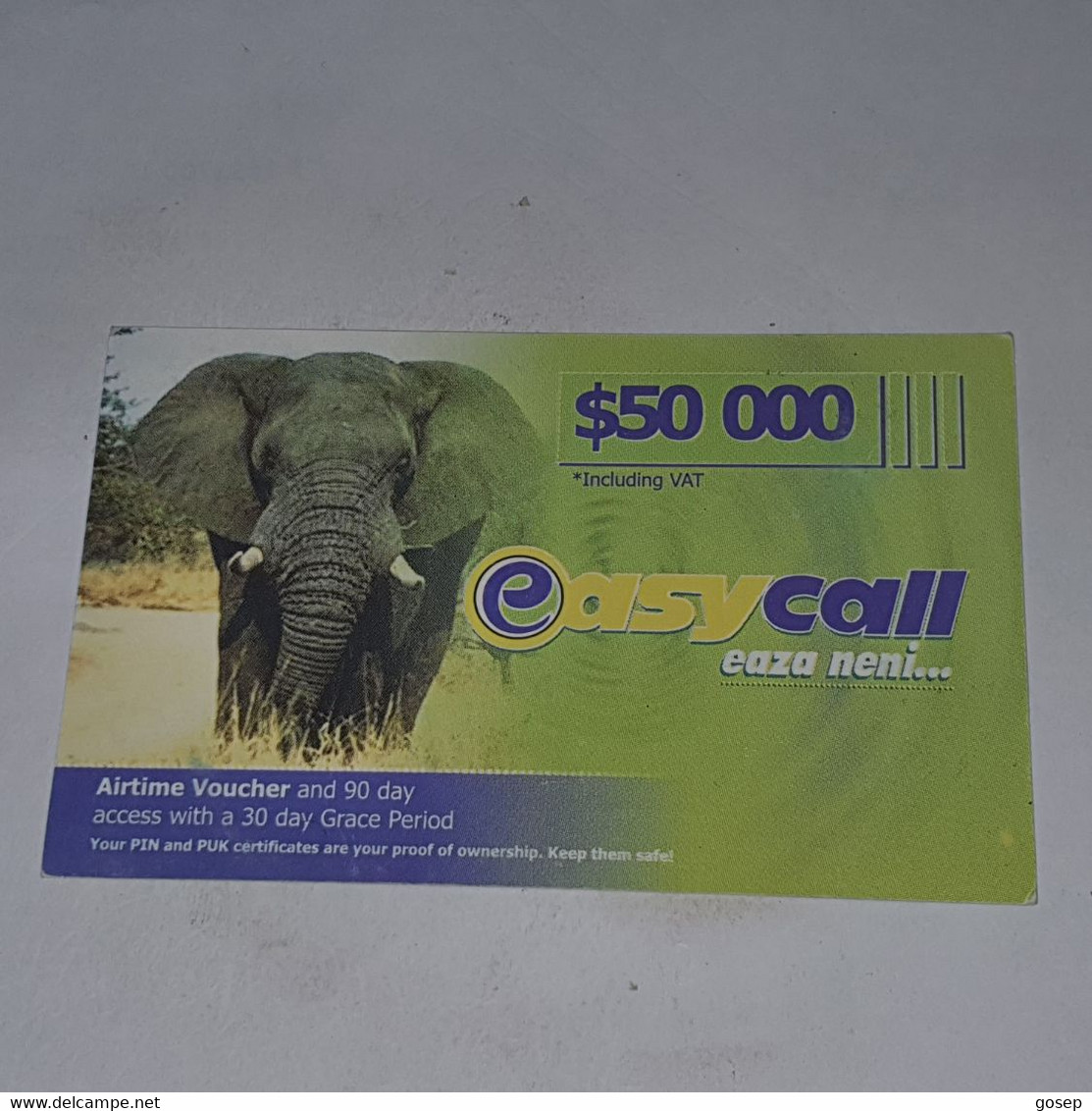 Zimbabwe-(zw-eas-ref-0003/1)-elephant-(21)-($50.000)-(0965-0925-6151-7957)-used Card+1card Free - Simbabwe