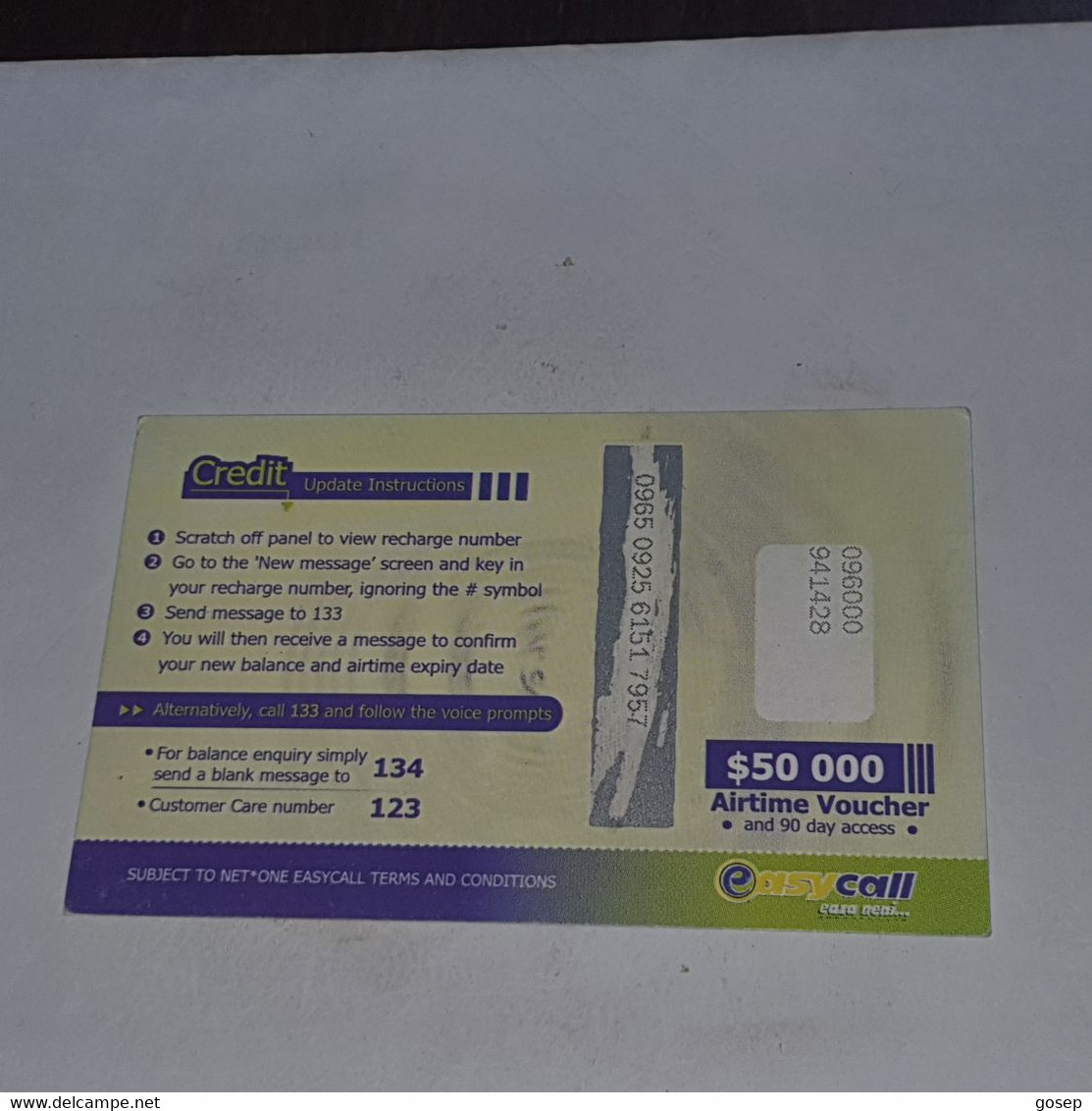 Zimbabwe-(zw-eas-ref-0003/1)-elephant-(21)-($50.000)-(0965-0925-6151-7957)-used Card+1card Free - Zimbabwe