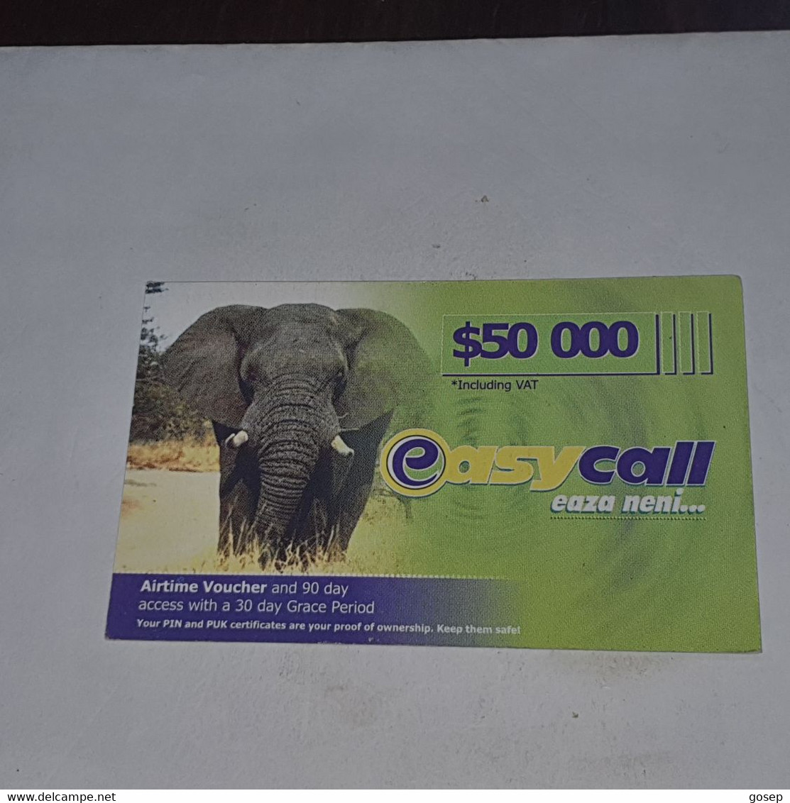 Zimbabwe-(zw-eas-ref-0003/2)-elephant-(22)-($50.000)-(0962-0659-9268-4026)-used Card+1card Free - Simbabwe