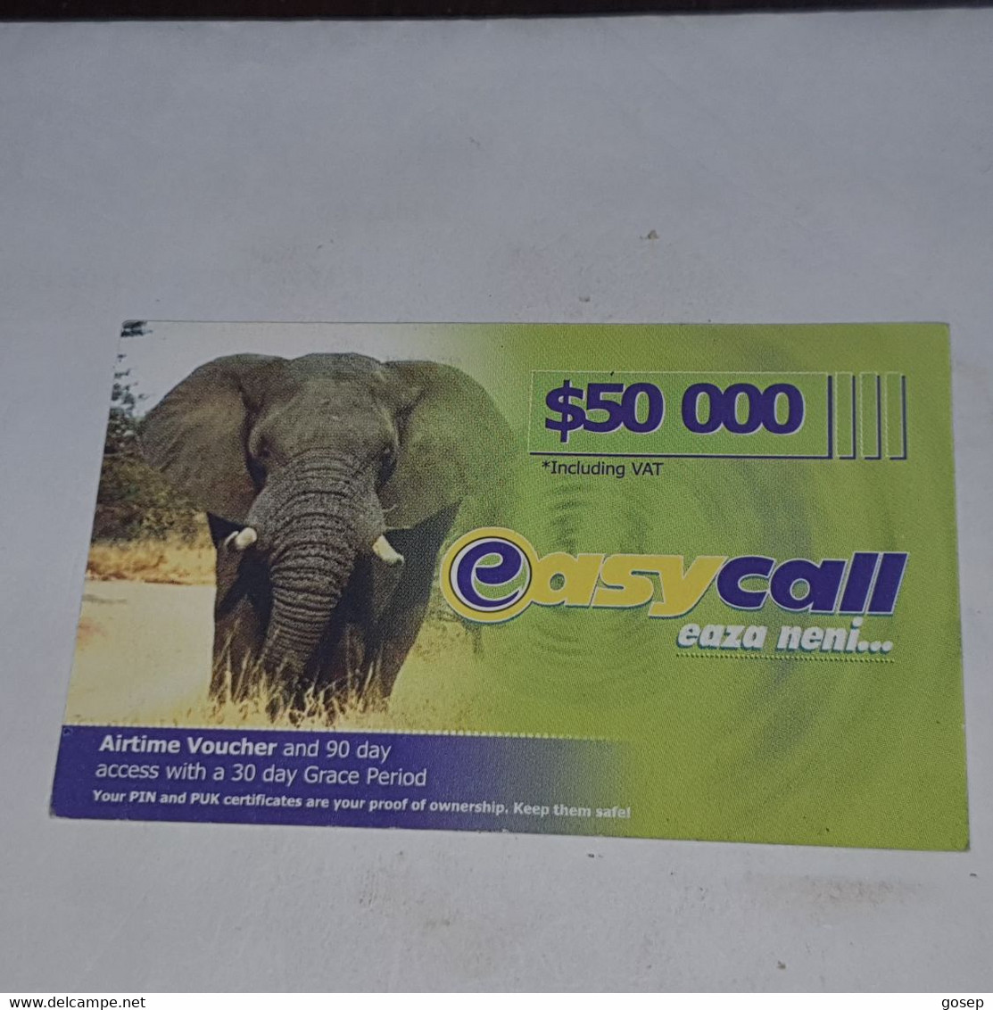 Zimbabwe-(zw-eas-ref-0003/3)-elephant-(23)-($50.000)-(0963-3101-6409-2399)-used Card+1card Free - Zimbabwe