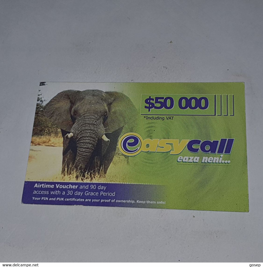 Zimbabwe-(zw-eas-ref-0003/4)-elephant-(24)-($50.000)-(0963-6369-4855-8300)-used Card+1card Free - Simbabwe