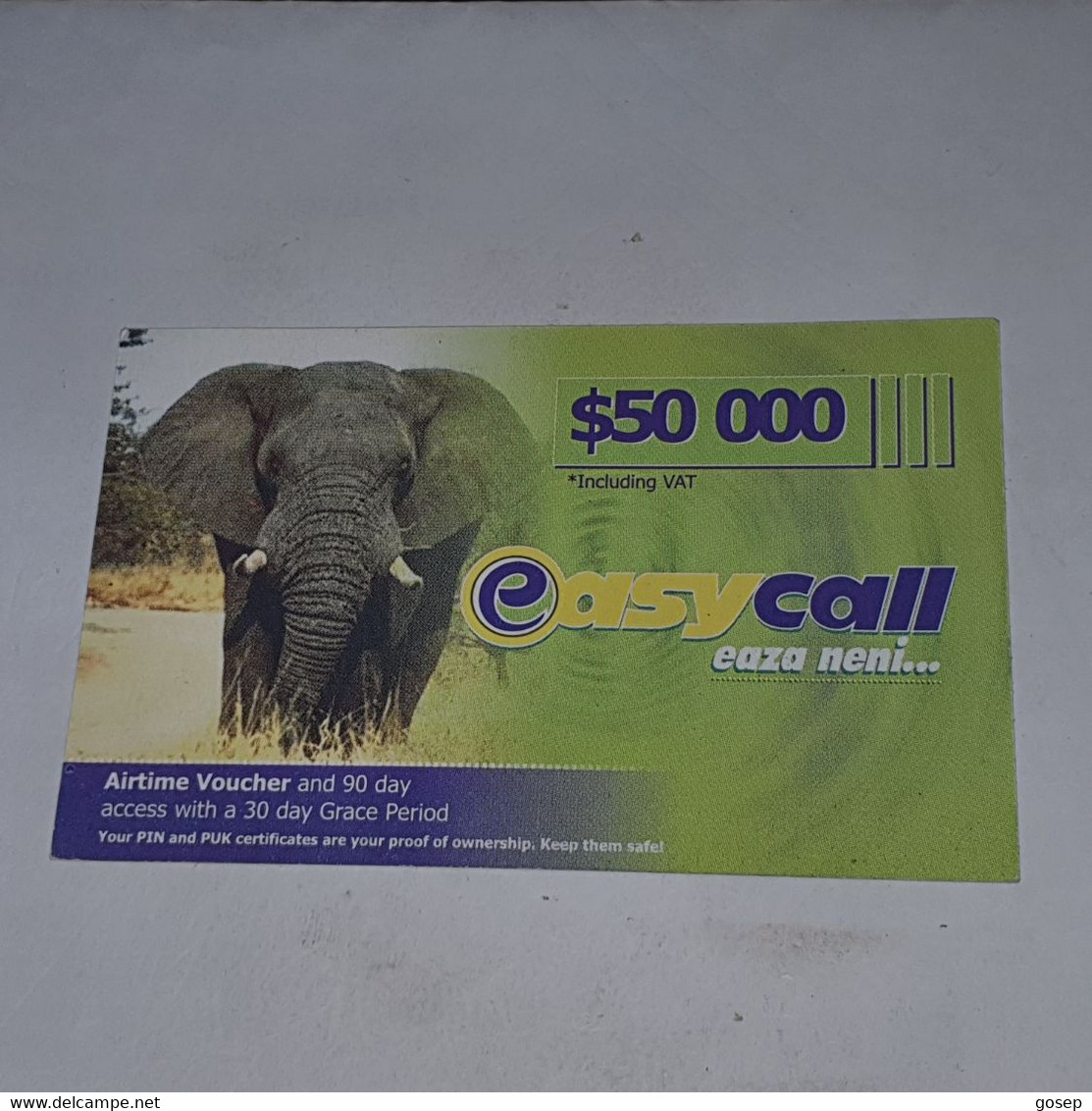 Zimbabwe-(zw-eas-ref-0003/5)-elephant-(25)-($50.000)-(0962-1520-5725-7561)-used Card+1card Free - Zimbabwe