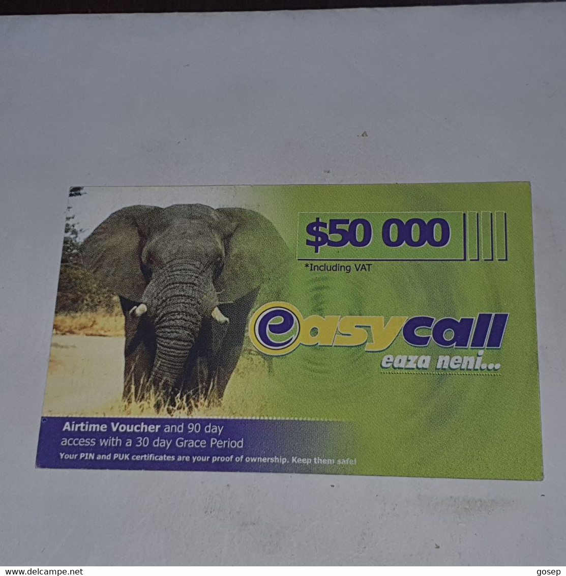 Zimbabwe-(zw-eas-ref-0003/6)-elephant-(26)-($50.000)-(0964-6784-7861-5266)-used Card+1card Free - Zimbabwe