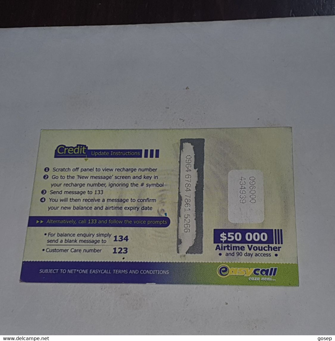 Zimbabwe-(zw-eas-ref-0003/6)-elephant-(26)-($50.000)-(0964-6784-7861-5266)-used Card+1card Free - Simbabwe