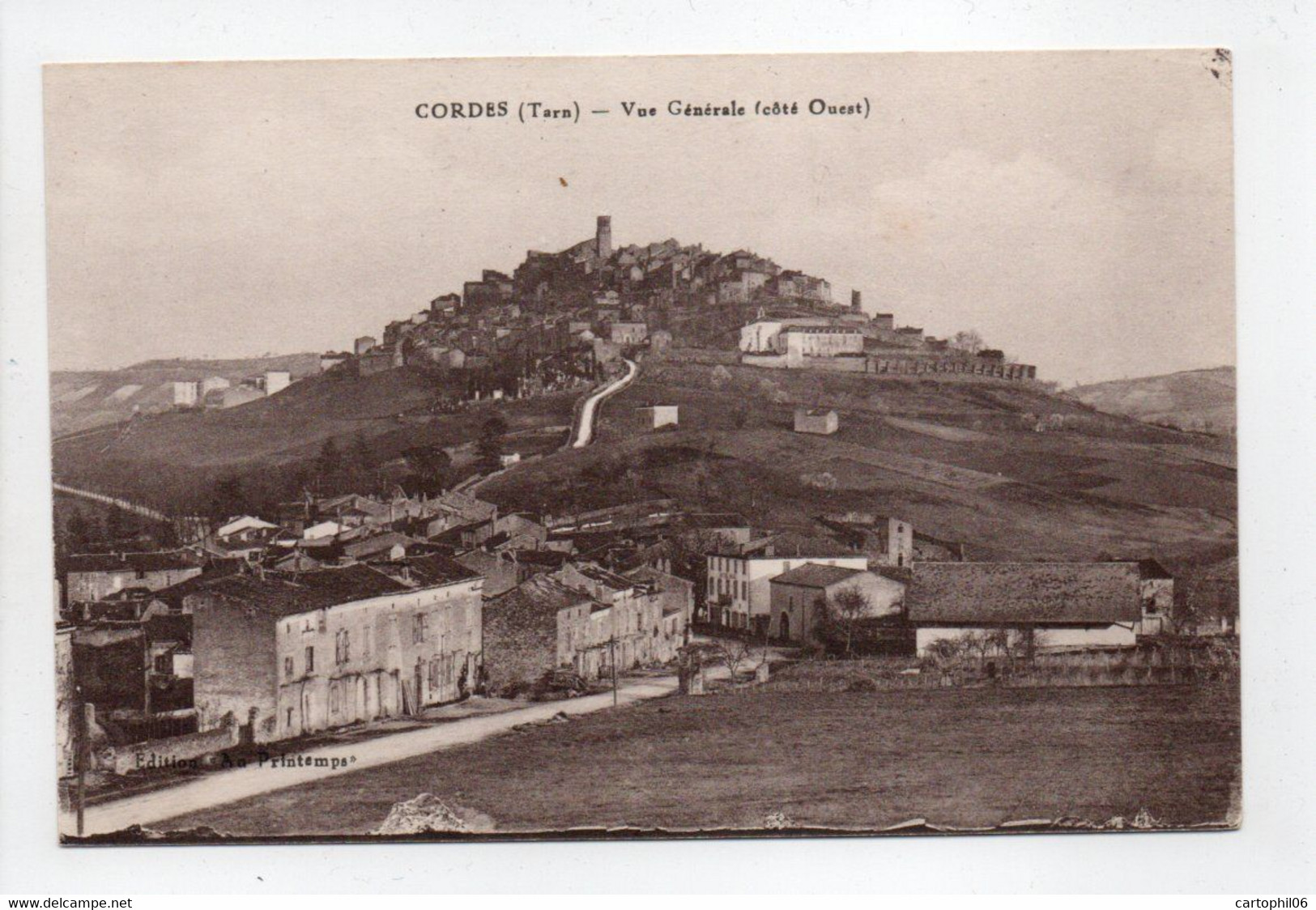 - CPA CORDES (81) - Vue Générale (côté Ouest) - Edition Au Printemps - - Cordes