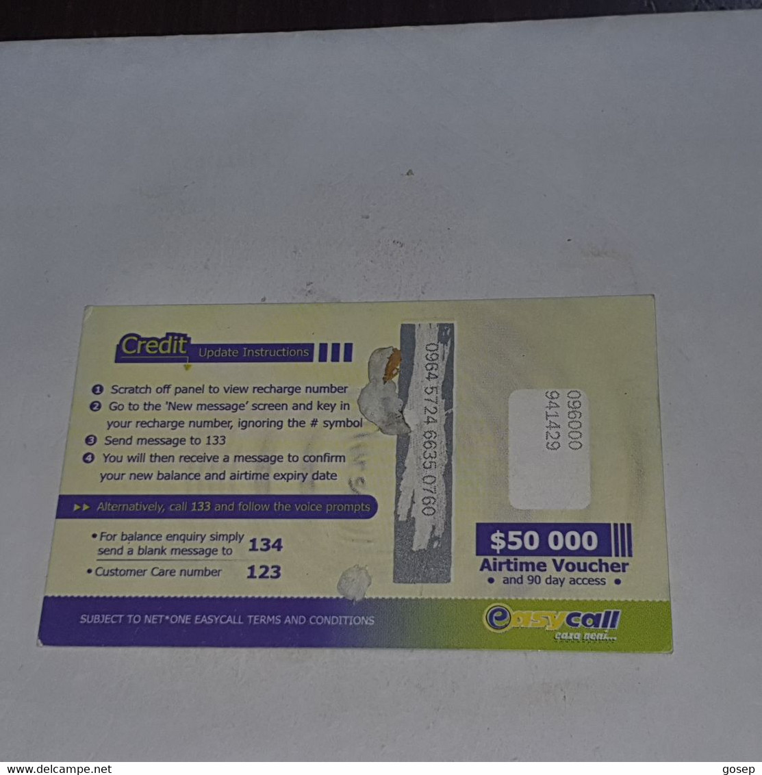 Zimbabwe-(zw-eas-ref-0003/7)-elephant-(27)-($50.000)-(0964-5724-6635-0760)-used Card+1card Free - Zimbabwe