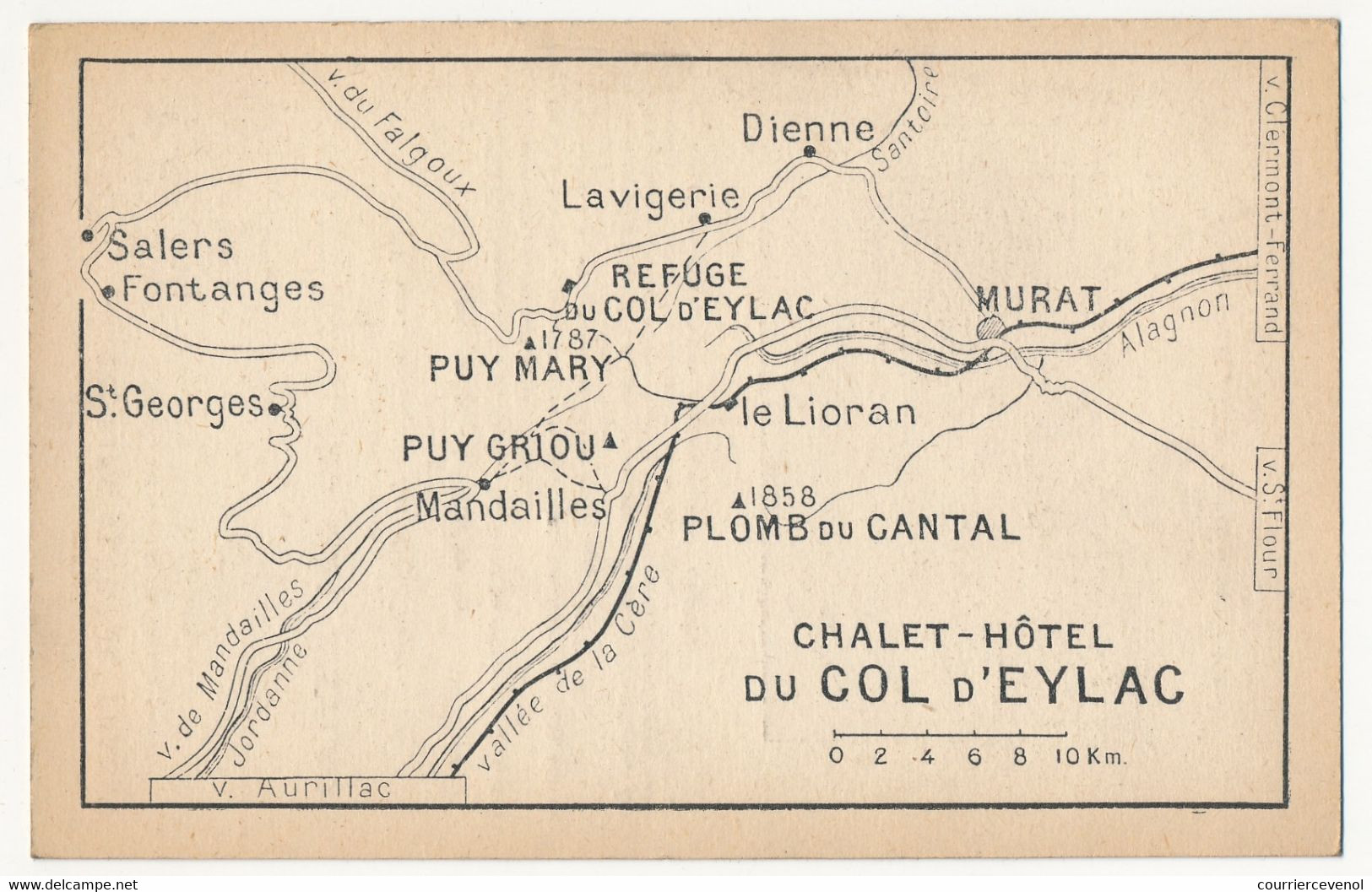 Fiche Descriptive - Puy Mary (Cantal)  - Touring Club De France - Chalet Hôtel Du Col D'Eylac - Geografía