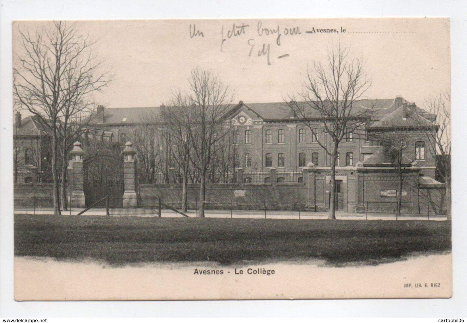 - CPA AVESNES (59) - Le Collège 1908 - Photo A. Breger - - Avesnes Sur Helpe