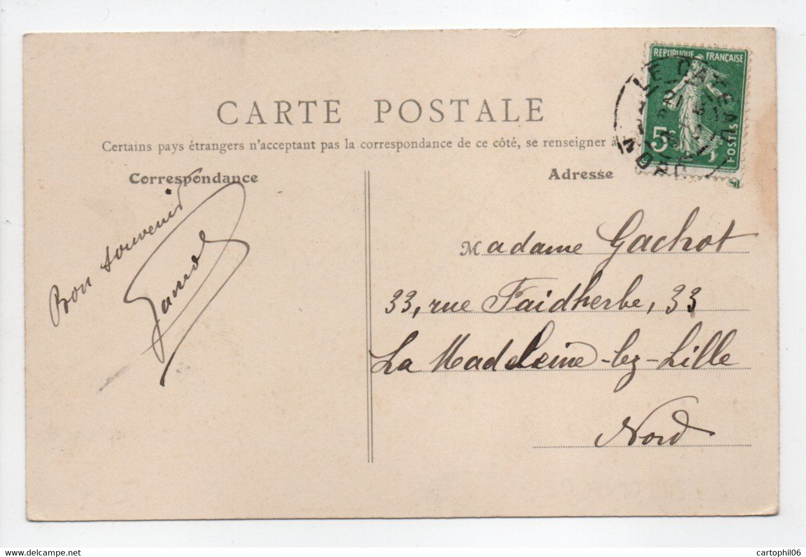 - CPA LE CATEAU (59) - La Mairie 1909 - Edition B. F. N° 5 - - Le Cateau