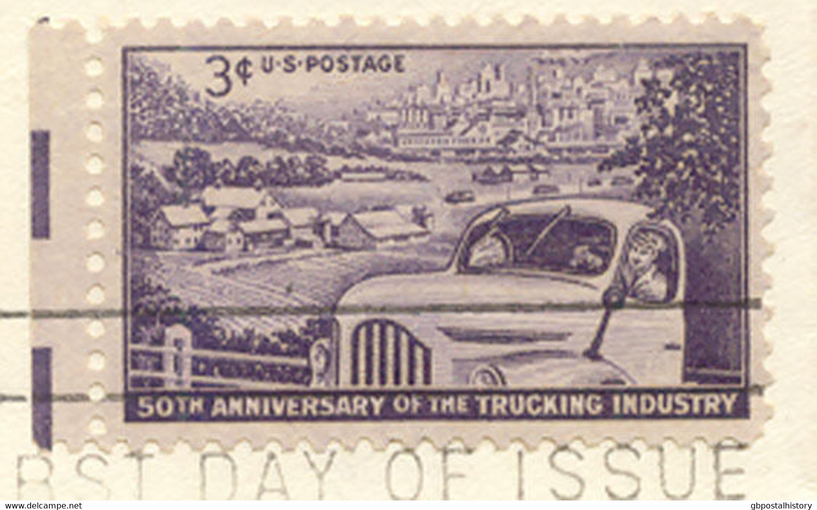 USA 1953 50 Years Truck Industry In The USA 3 C. VARIETY Colour-Error FDC's - 1951-1960