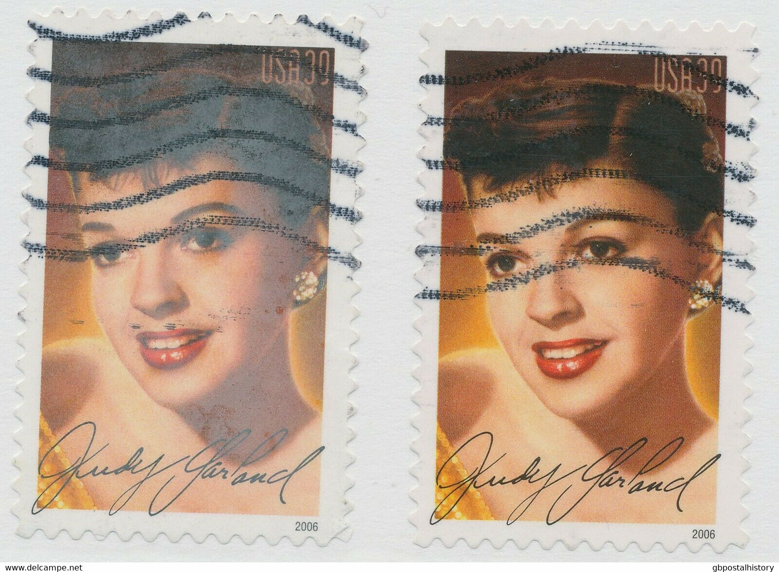 USA 2006 Judy Garland 39C Gest. Pra.-Stück, ABART: Scheinbar   Herstellungsbedingte Blasse Farben M. Vergl.-Stck, Selten - Used Stamps