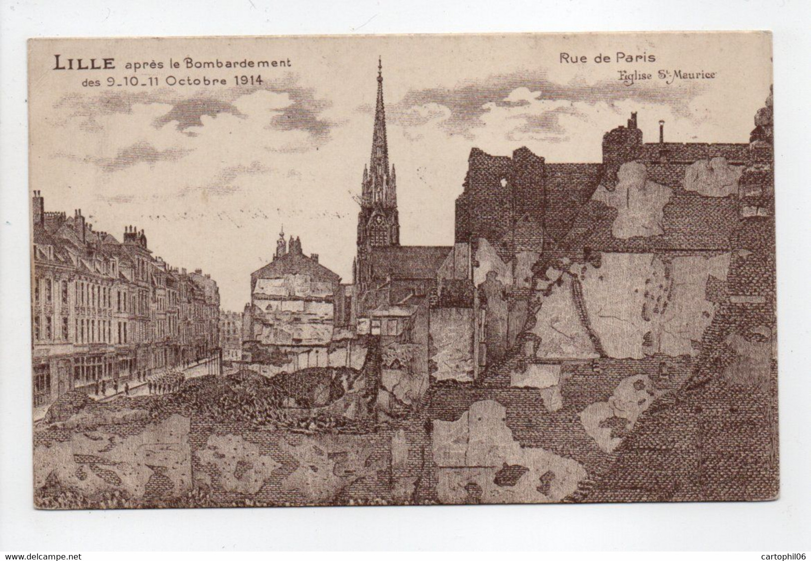- CPA LILLE (59) - Après Le Bombardement Octobre 1914 - Rue De Paris - - Lille