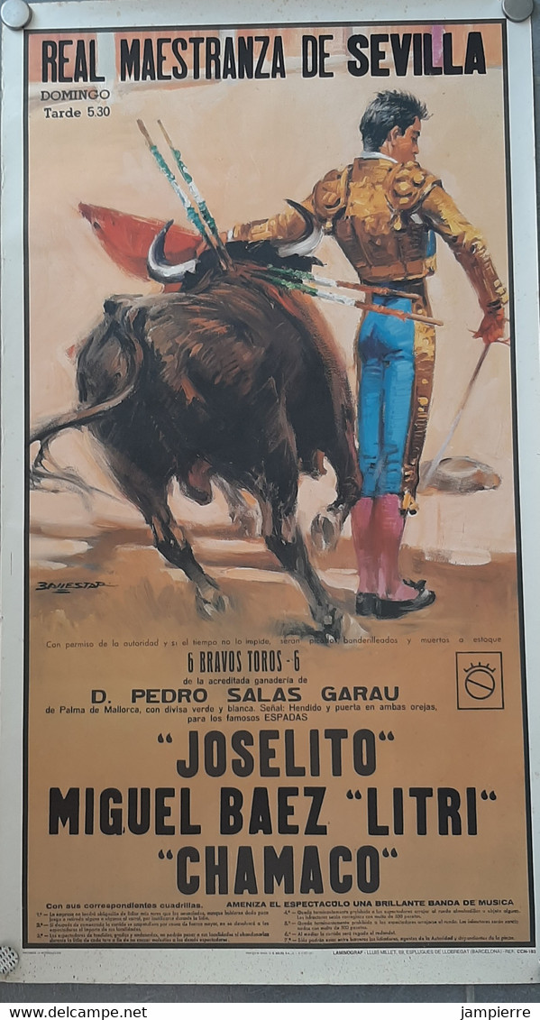 Affiche - Ballestar - Corrida, Tauromachie - Real Maestradanza De Sevilla - Joselito, Miguel Baez Litro, Chamaco - Plakate