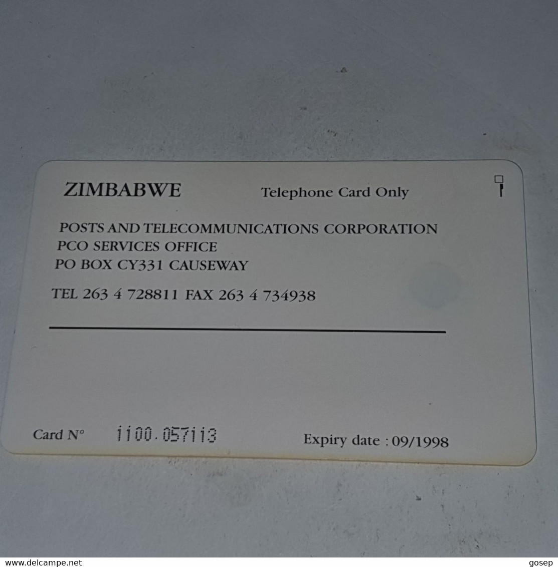 Zimbabwe-(ZIM-05A)-6thall Africa Games Red-(54)-($100)-(1100-057113)-(9/98)used Card+1card Free - Simbabwe
