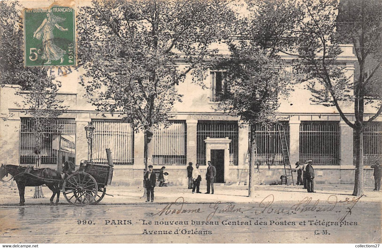 PARIS-75014- AVENUE D'ORLEANS- LE NOUVEAU BUREAU CENTRAL DES POSTES ET TELEGRAPHES - Arrondissement: 14
