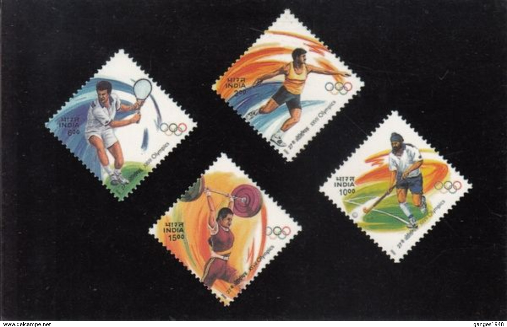 India  2000  Sydney Olympics  Issued Stamps Printed On P&T Issue Formula Postcard  #  32127 D    D Inde Indien - Summer 2000: Sydney - Paralympic