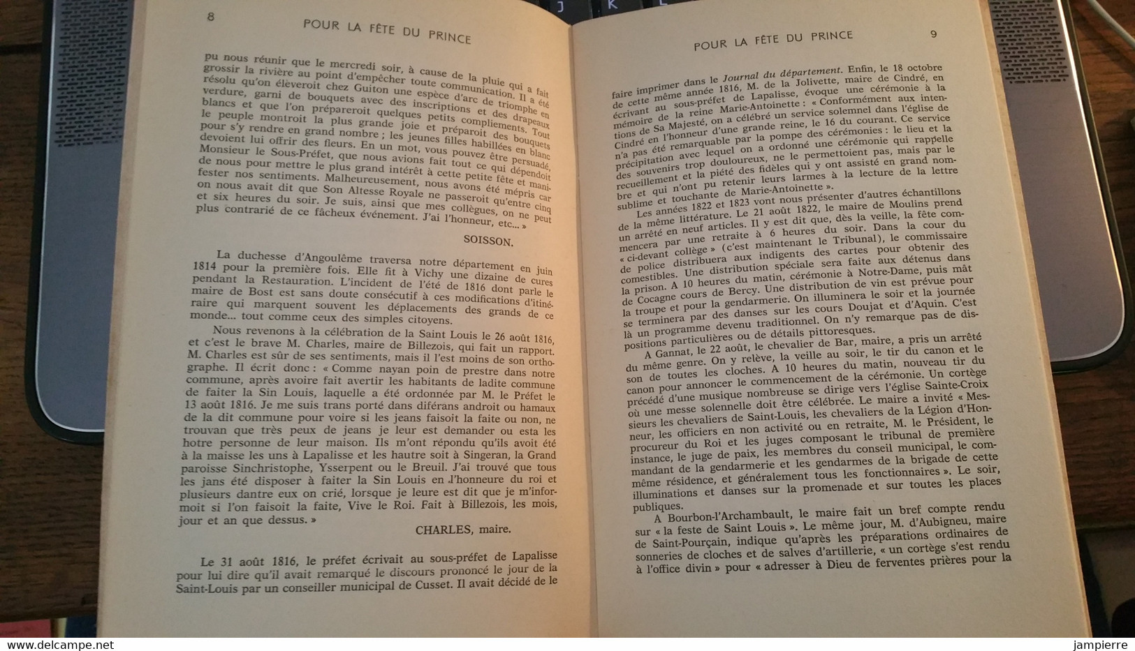 Jean Simon - Pour La Fête Du Prince, Notes D'histoires Bourbonnaisse - 1969, 22pages - Bourbonnais
