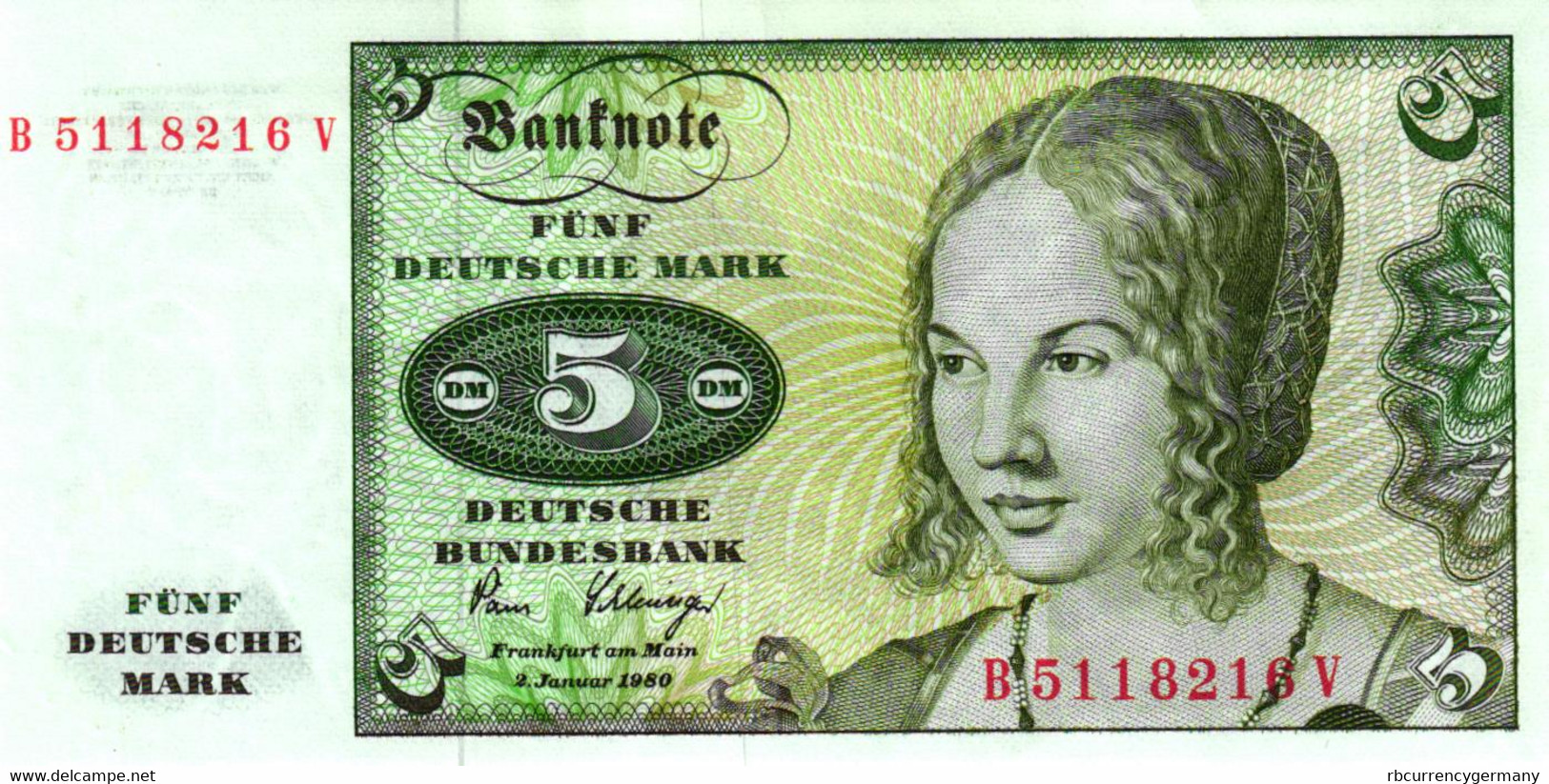 Ro 285a 5 Mark 1980 Serie B/V - 5 Deutsche Mark
