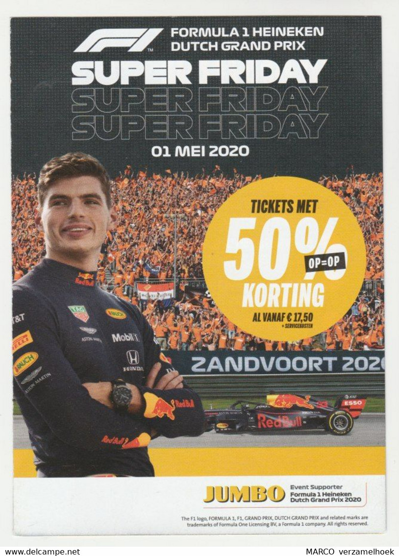 Brochure-leaflet JUMBO Supermarkten Veghel (NL) Max Verstappen F1 2020 Circuit Zandvoort - Automobile - F1