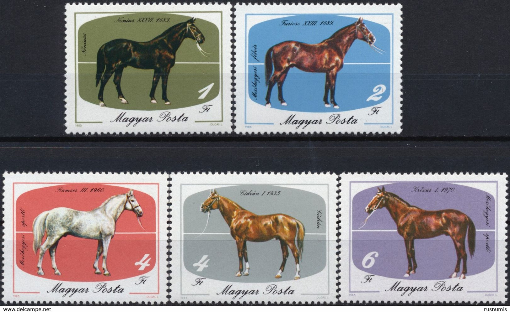 1985 HUNGARY UNGARN HONGRIE Mi 3766-3770 MNH HORSE CHEVAL PFERD CABALLO COMPLETE SET 5 STAMPS - Otros & Sin Clasificación