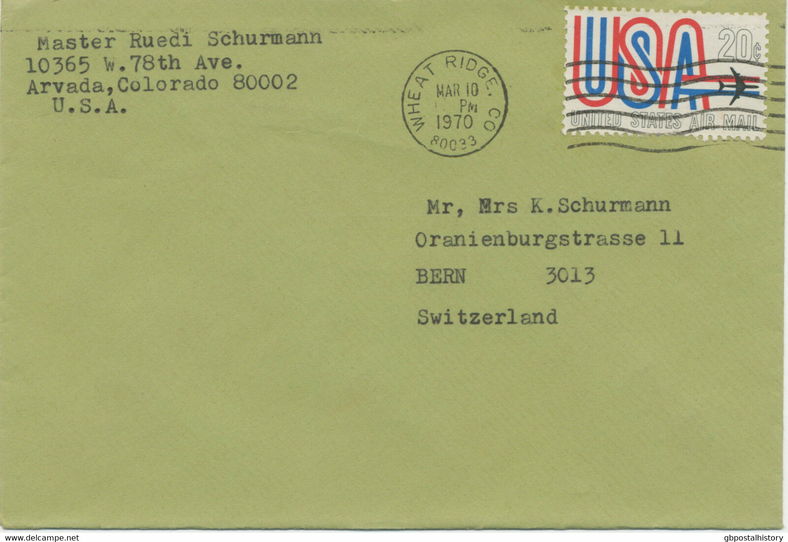 USA 1970 20 C Air Mail Typeface USA With Jet Aircraft On Superb Air Mail Cover - Briefe U. Dokumente