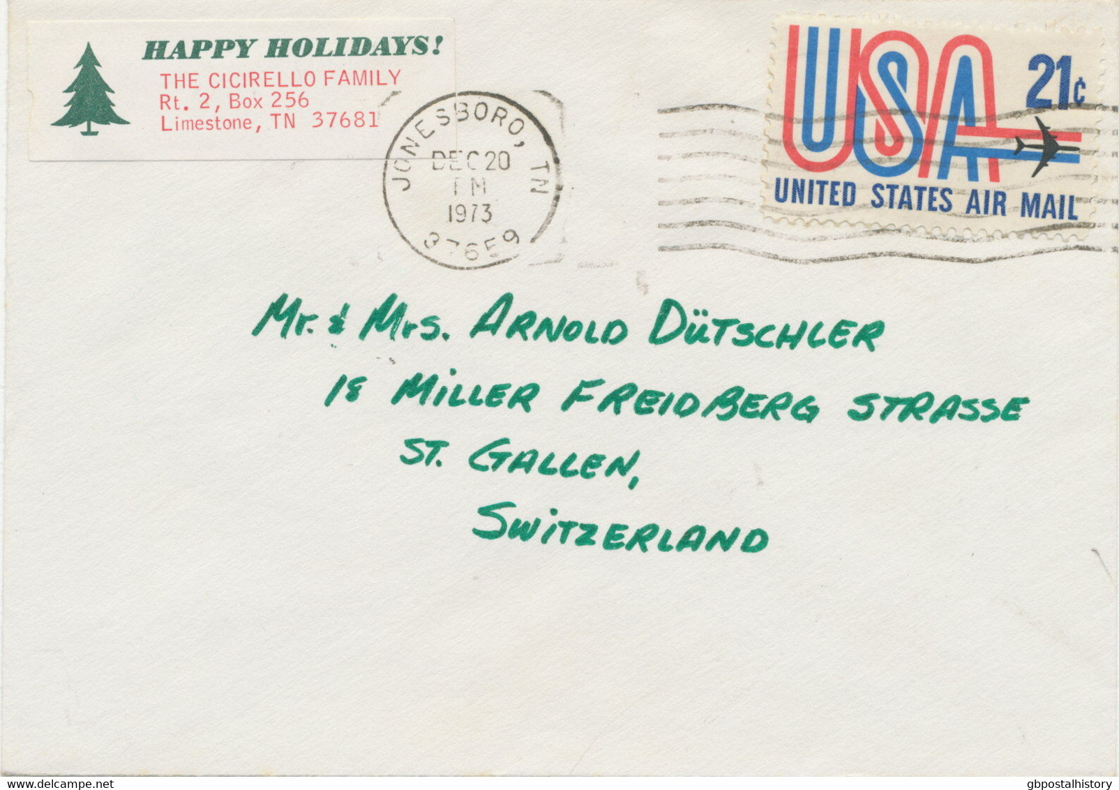 USA 1973, 21 C Air Mail Typeface USA With Jet Aircraft On Superb Air Mail Cover - Lettres & Documents