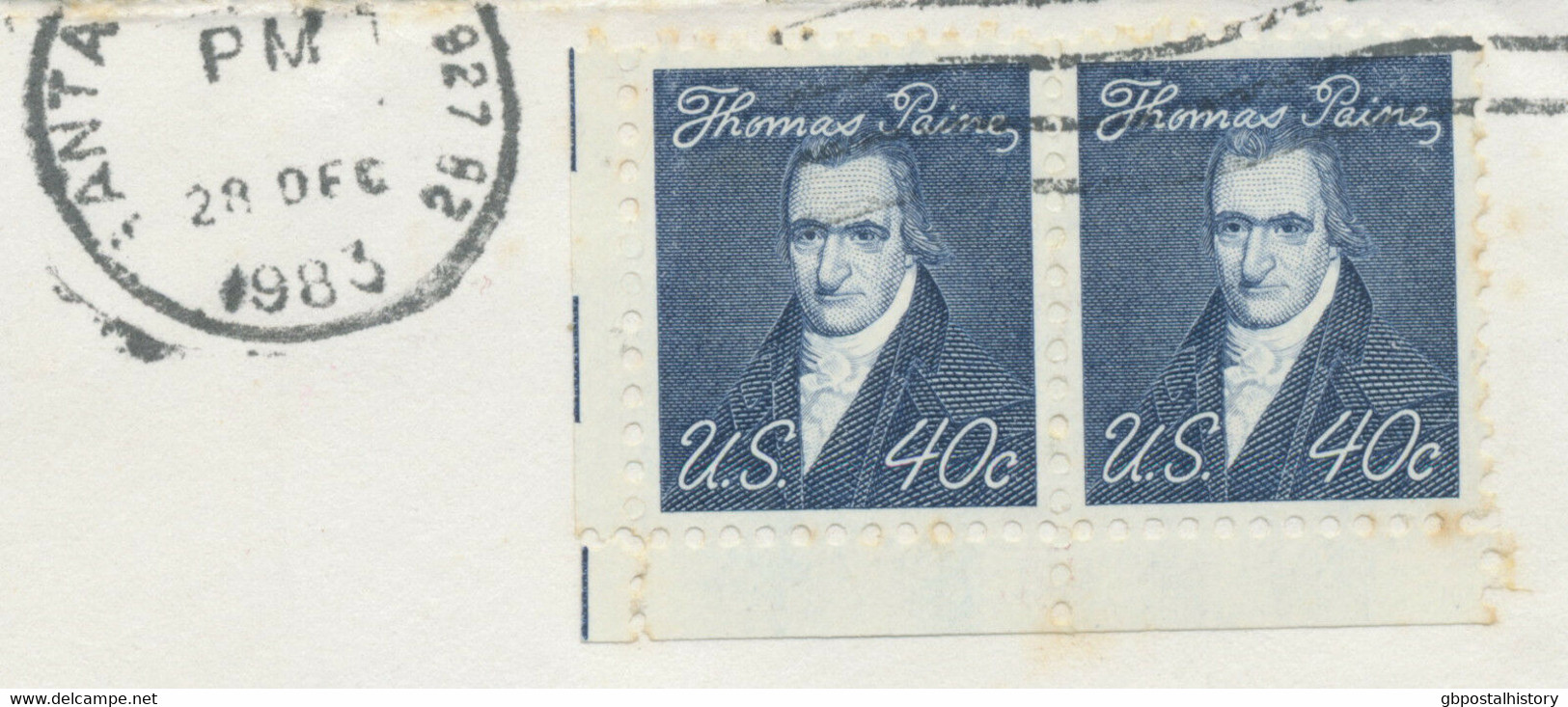 USA 1983, Thomas Paine 40 C Multiple Postage On Superb Air Mail Cover To Germany - Lettres & Documents
