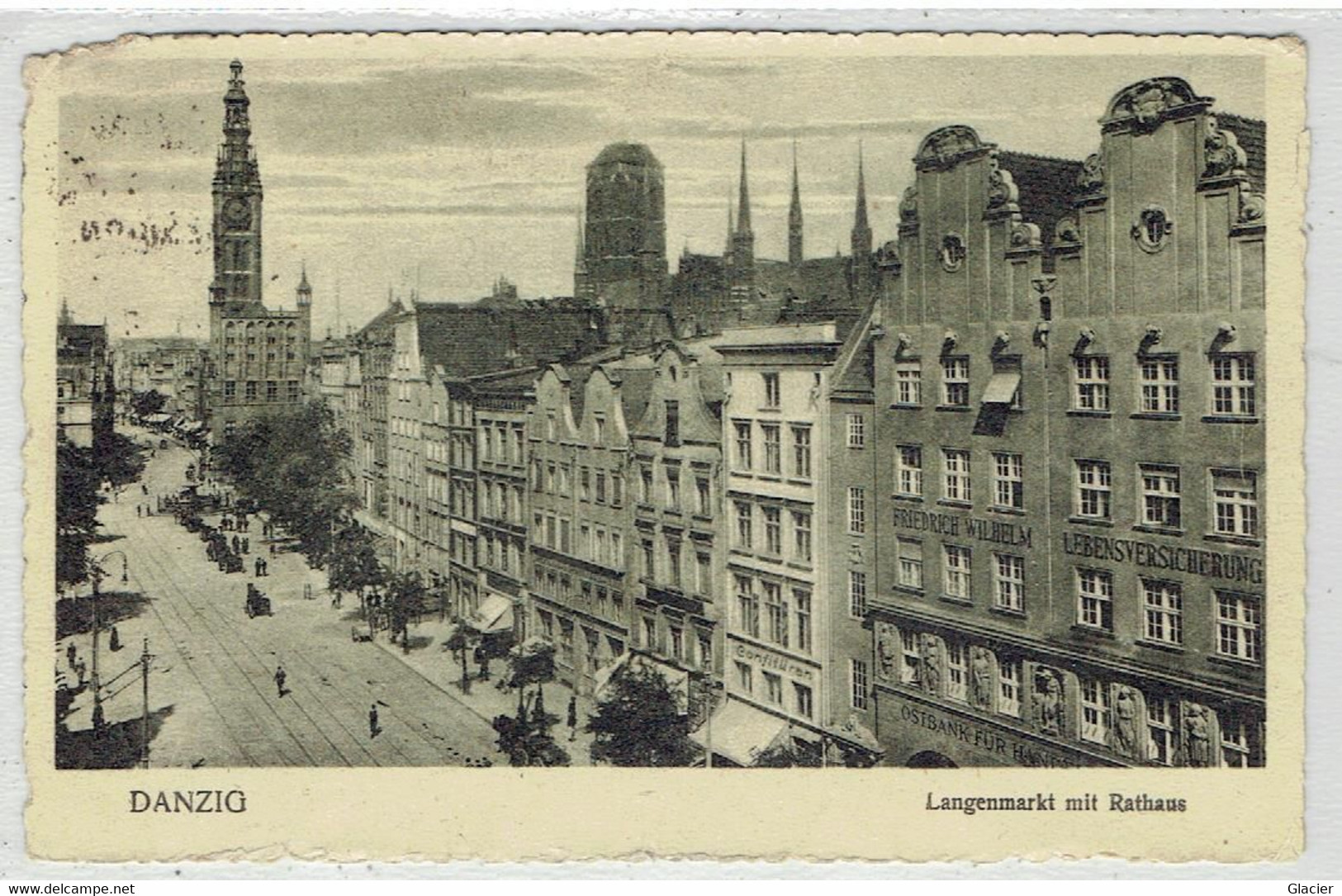 Danzig - Gdańsk - Gduńsk - Polen - Langemarkt Mit Rathaus 1925 - Danzig