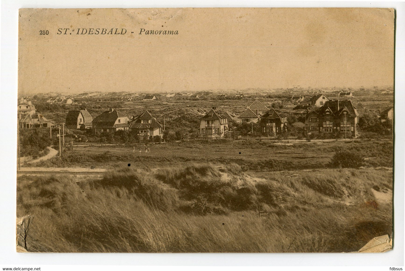 1945 Sint Idesbald - Panorama - Niet Gefrankeerde Kaart - Stempel KOKSIJDE + Zwarte T Van TAX  Home Des Prisonniers Pol- - Sonstige & Ohne Zuordnung