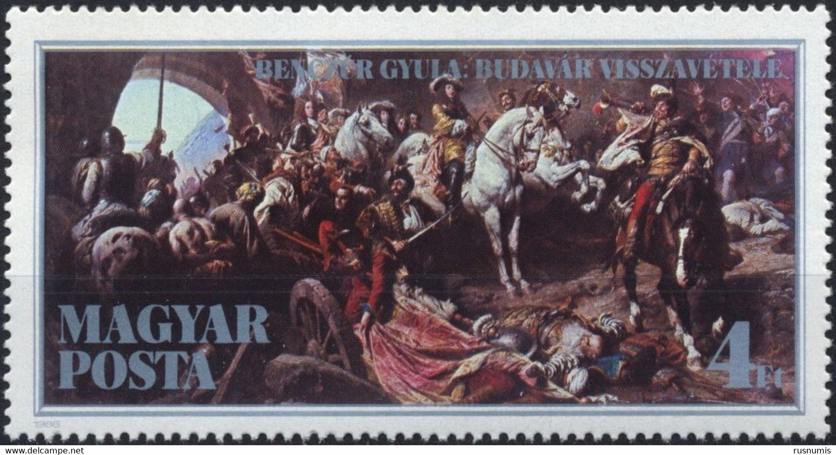 1986 HUNGARY UNGARN HONGRIE Mi 3836 MNH ART PAINTING Recapture Of Buda Castle By Gyula Benczúr - Other & Unclassified