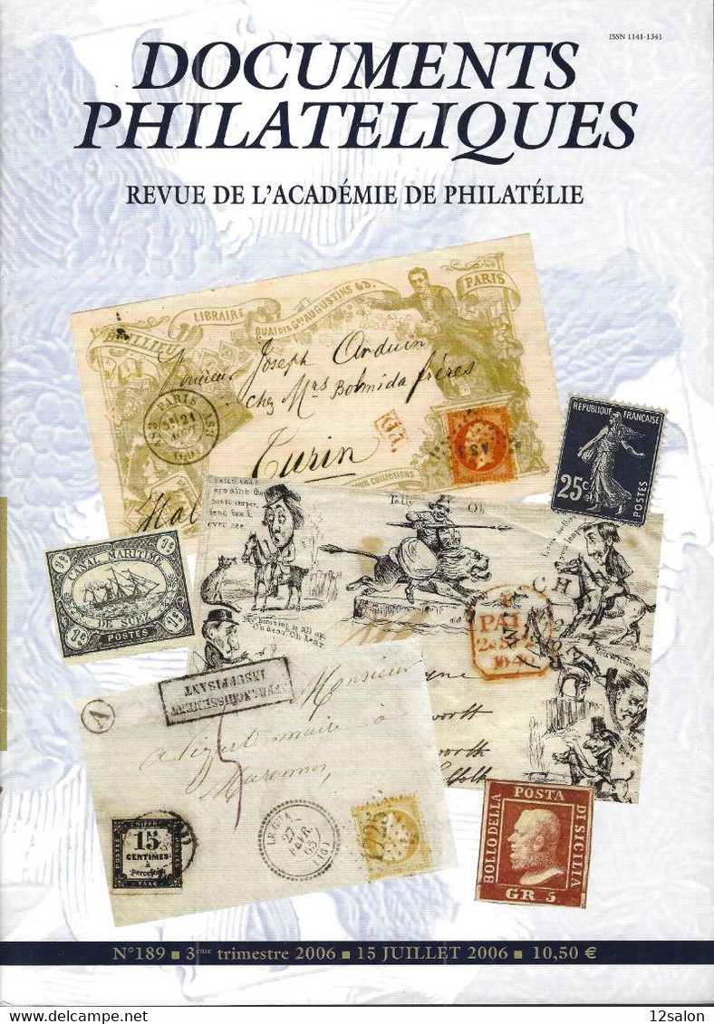 ACADEMIE DE PHILATELIE DOCUMENTS PHILATELIQUES  N° 189 + Sommaire - Other & Unclassified