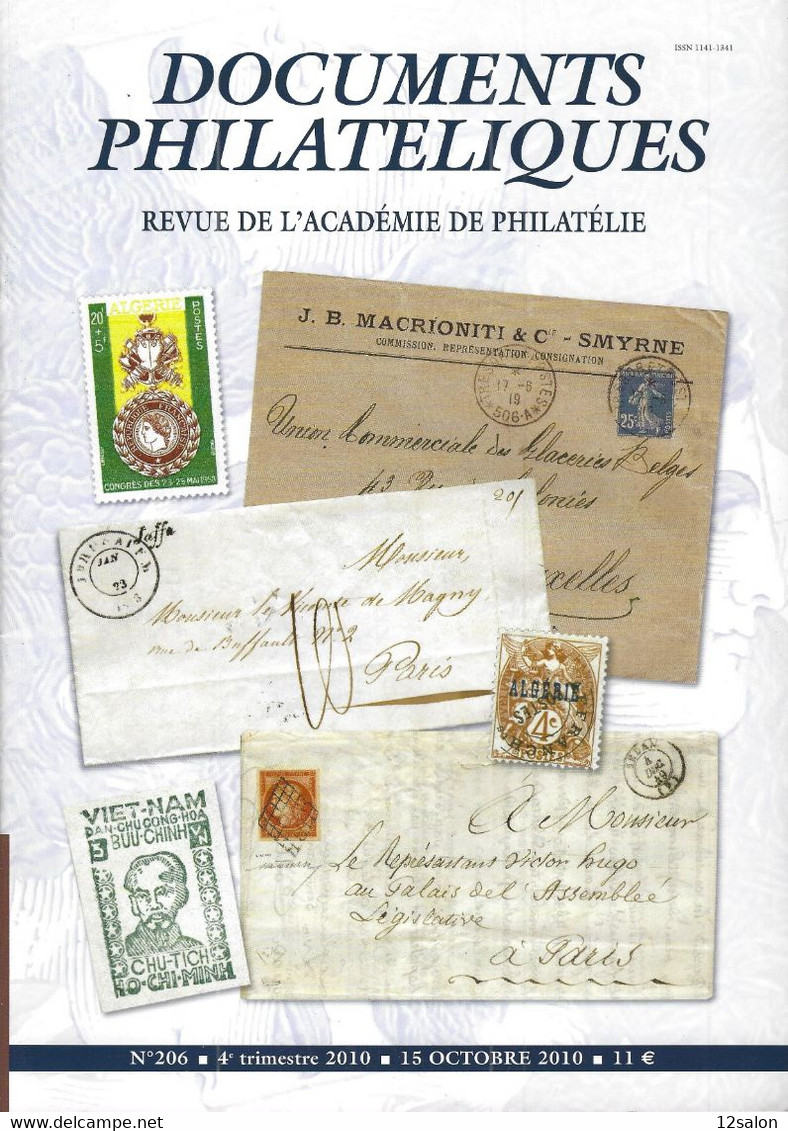 ACADEMIE DE PHILATELIE DOCUMENTS PHILATELIQUES  N° 206 + Sommaire - Other & Unclassified