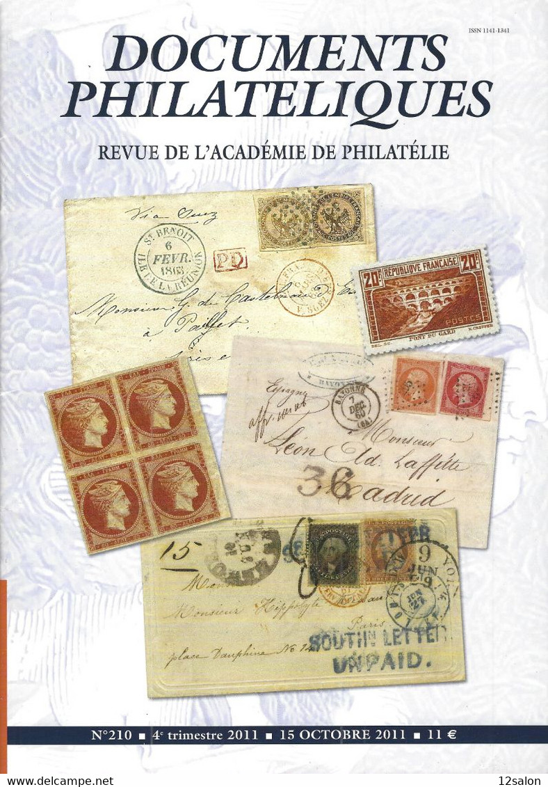 ACADEMIE DE PHILATELIE DOCUMENTS PHILATELIQUES  N° 210 + Sommaire - Autres & Non Classés