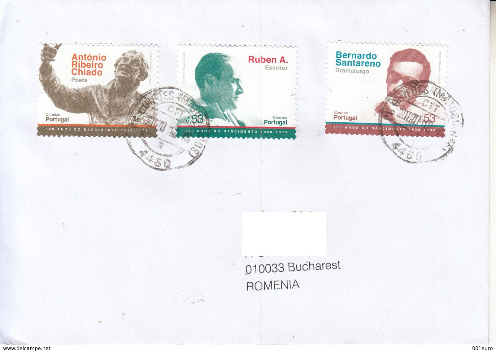 PORTUGAL 2020: AUTHORS On Cover CIRCULATED TO ROMANIA - Registered Shipping! - Other & Unclassified