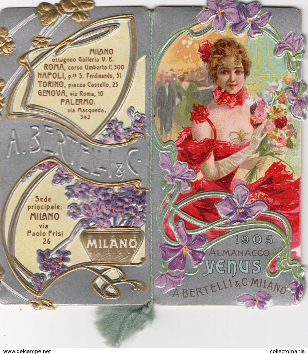 1 Carnet Booklet PARFUM A. Bertilli Calendrier  1905   Almanacco Venus Art Nouveau ZAMPERI Mariani Tamagno - Kleinformat : 1901-20