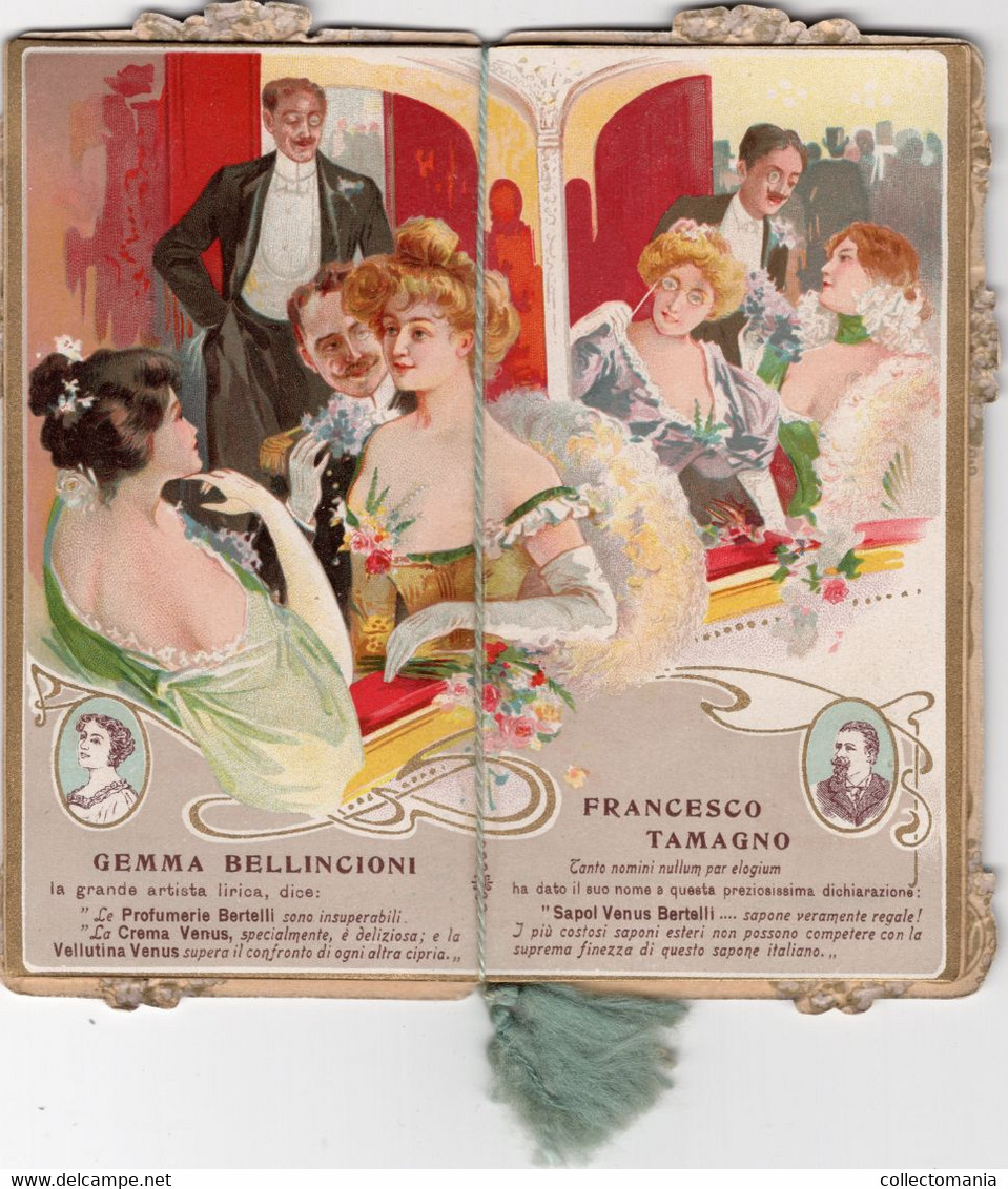 1 Carnet Booklet PARFUM A. Bertilli Calendrier  1905   Almanacco Venus Art Nouveau ZAMPERI Mariani Tamagno